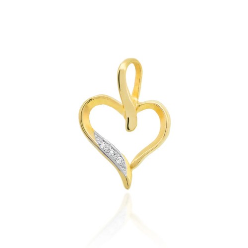 Przejdź do produktu Złota Zawieszka Serce z Diamentami 0.015ct