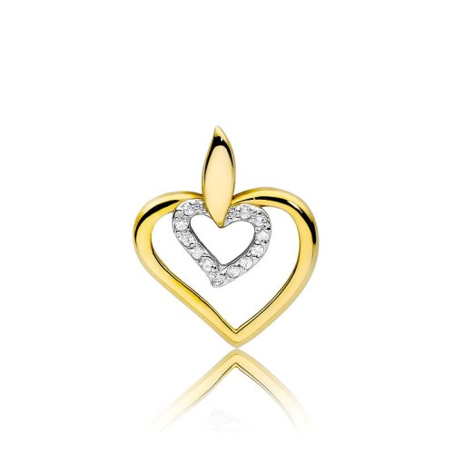 Przejdź do produktu Złota Zawieszka Serce z Diamentami 0.06ct