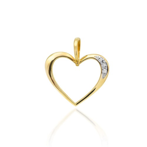 Przejdź do produktu Złota Zawieszka Serce z Diamentami 0.025ct