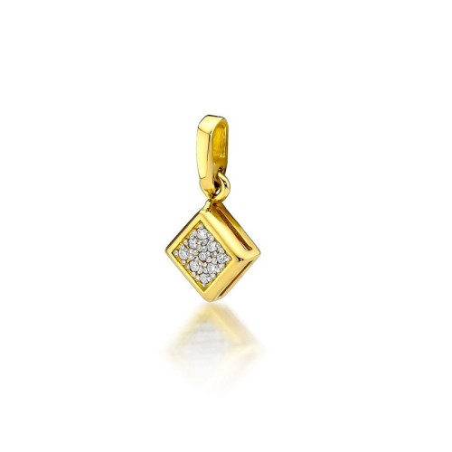 Przejdź do produktu Złota Zawieszka Wieczorowa z Diamentami 0.045ct