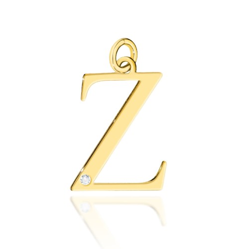 Przejdź do produktu Złota Zawieszka Litera Z z Diamentem 0.005ct i Diamentami 0.005ct