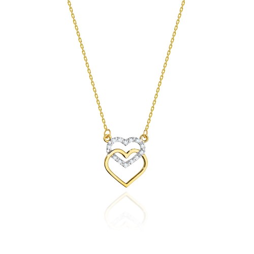 Przejdź do produktu Złoty Naszyjnik Serce z Diamentami 0.055ct