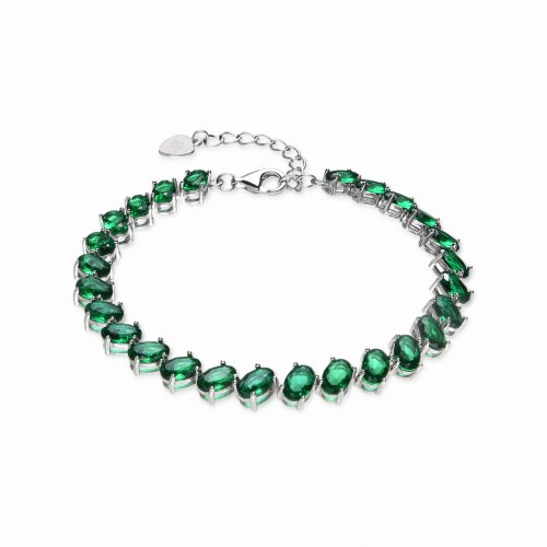 Przejdź do produktu SREBRNA BRANSOLETKA SREBRO 925 OWAL ELEGANCKA CYRKONIA  