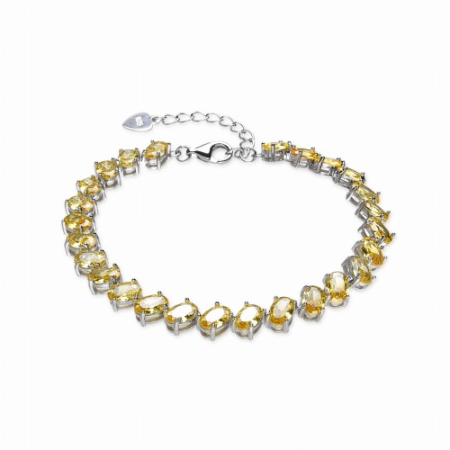 Przejdź do produktu SREBRNA BRANSOLETKA SREBRO 925 OWAL ELEGANCKA CYRKONIA 