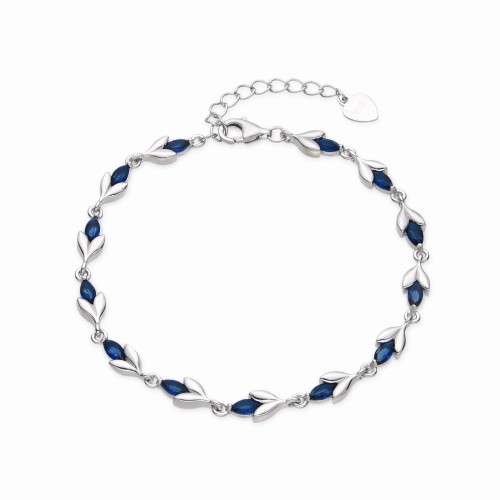 Przejdź do produktu SREBRNA BRANSOLETKA SREBRO 925 LISTEK ELEGANCKA CYRKONIA