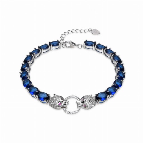 Przejdź do produktu SREBRNA BRANSOLETKA SREBRO 925 PANTERA ELEGANCKA CYRKONIA