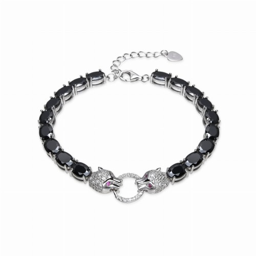 Przejdź do produktu SREBRNA BRANSOLETKA SREBRO 925 PANTERA ELEGANCKA CYRKONIA 