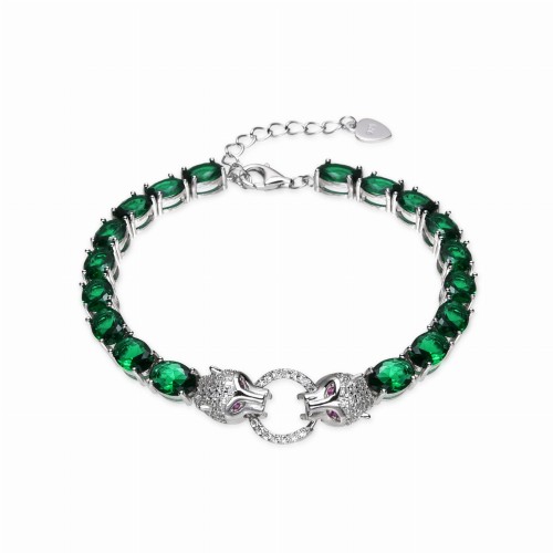 Przejdź do produktu SREBRNA BRANSOLETKA SREBRO 925 PANTERA ELEGANCKA CYRKONIA