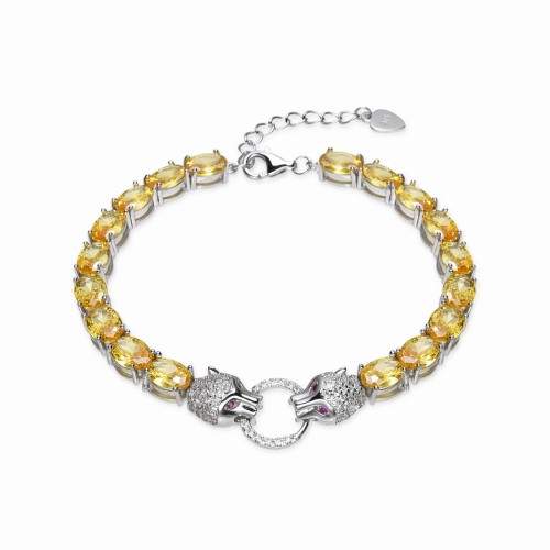 Przejdź do produktu SREBRNA BRANSOLETKA SREBRO 925 PANTERA ELEGANCKA CYRKONIA  