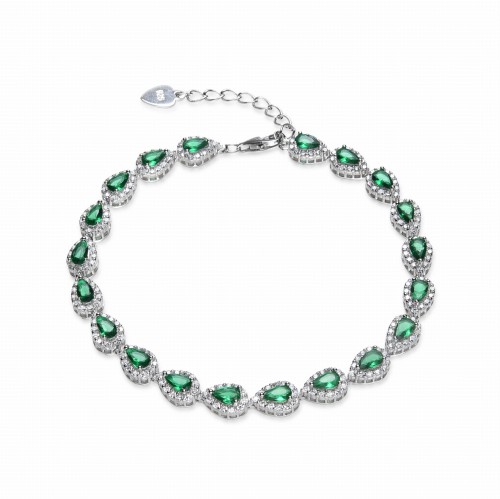Przejdź do produktu SREBRNA BRANSOLETKA SREBRO 925 ŁEZKA ELEGANCKA CYRKONIA