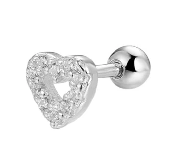 Przejdź do produktu SREBRNE KOLCZYKI SREBRO 925 PIERCING HELIX SERCE