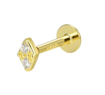 Przejdź do produktu ZŁOTE KOLCZYKI SREBRO 925 PIERCING HELIX ROMB