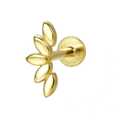 Przejdź do produktu ZŁOTE KOLCZYKI SREBRO 925 PIERCING HELIX LISTEK