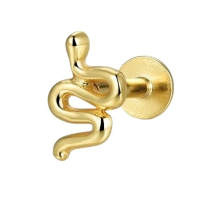 Przejdź do produktu ZŁOTE KOLCZYKI SREBRO 925 PIERCING HELIX WĄŻ