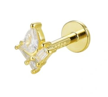 Przejdź do produktu ZŁOTE KOLCZYKI SREBRO 925 PIERCING HELIX ŁEZKA