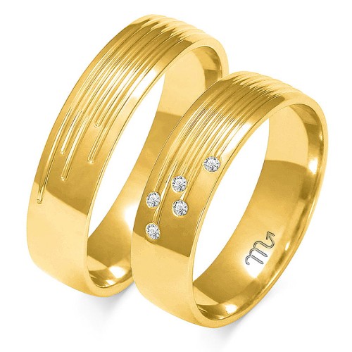 Przejdź do produktu Złote Obrączki z Kamieniem - Klasyczne - 5.5 mm 