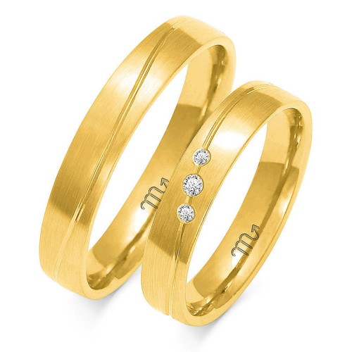 Przejdź do produktu Złote Obrączki z Kamieniem - Klasyczne - 4 mm 