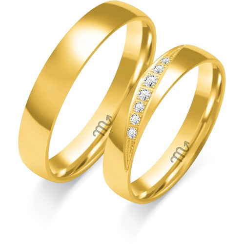 Przejdź do produktu Złote Obrączki z Kamieniem - Klasyczne - 4 mm 