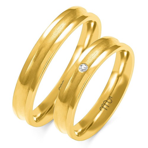 Przejdź do produktu Złote Obrączki z Kamieniem - Klasyczne - 4 mm 