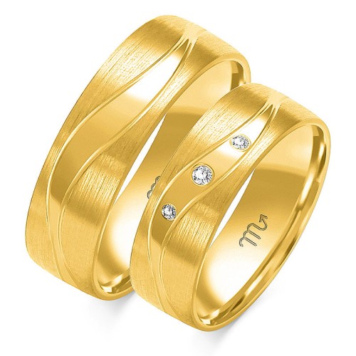 Przejdź do produktu Złote Obrączki z Kamieniem - Klasyczne - 5,5 mm